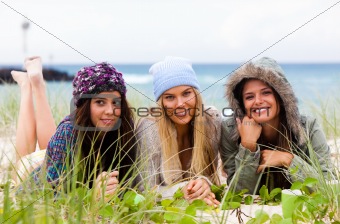 Attractive Young Women at the Beach