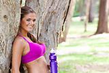Young Woman Outdoors With Water Bottle