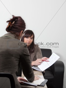 two business women at the meeting