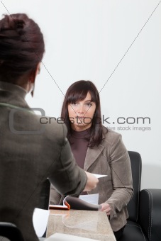 two business women at the meeting