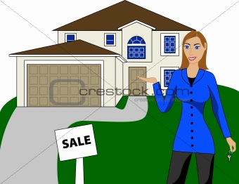 Real Estate House Woman
