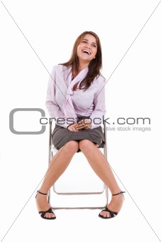 Young Businesswoman Sitting Down
