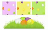 Grass, easter eggs and pattern