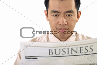 Businessman read newspaper