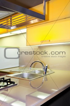 Yellow kitchen sink