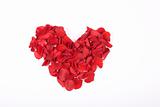  Red petals heart