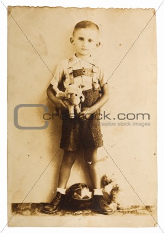 Vintage photo of a little boy