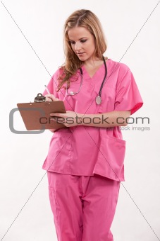 Attractive caucasian nurse doctor 