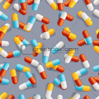 Pills seamless pattern
