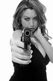 Attractive woman with a gun