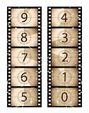 Old film strip countdown