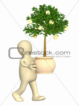Puppet with monetary tree
