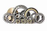 The gears and bearings