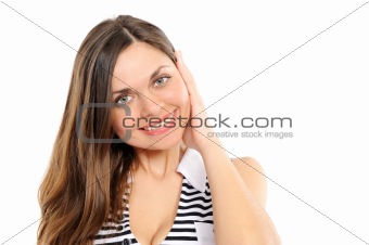  Positive young woman smiling
