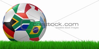 soccer ball in grass - clipping path