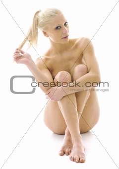 attractive blonde isolated on white