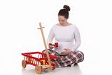 pregnant woman and toys 