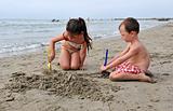 children on beach
