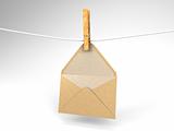 envelope and clothespin