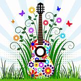 Guitar in the meadow