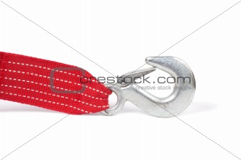 Belt with hooks isolated on a white background shadow below.