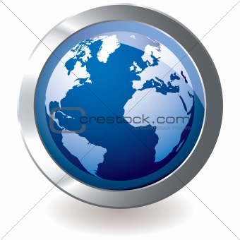 blue icon earth globe
