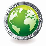 green icon eco earth globe