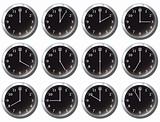 office clock black all times