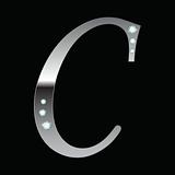 silver metallic letter C 