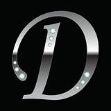 silver metallic letter D 