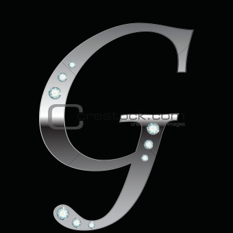 silver metallic letter G 