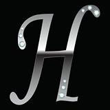 silver metallic letter H 