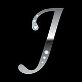 silver metallic letter J