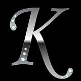 silver metallic letter K 