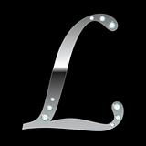 silver metallic letter L 