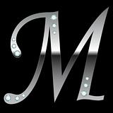 silver metallic letter M 