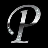 silver metallic letter P 