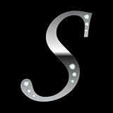 silver metallic letter S 