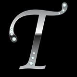 silver metallic letter T 