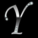 metallic letter Y