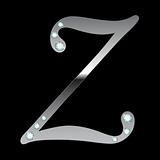 silver metallic letter Z 