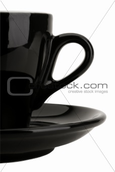 Black coffee cup isolated on white background