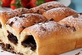 Buns with jam and chocolate