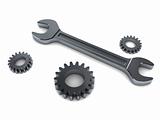 wrench and gear wheels