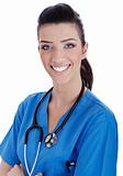Smiling medical nurse with stethoscope 