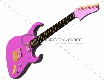 Pink electric guitar 
