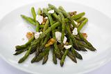 Asparagus Roasted with Walnuts and Goat Cheese