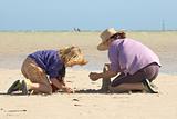 kids building sandcastles series no 1
