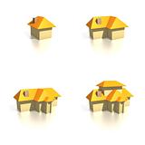 Houses - four icons from small to large