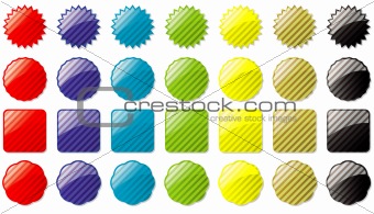 glass buttons colored stripe